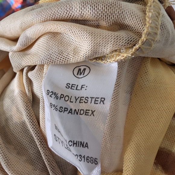 NWT/ Fashion Nova Run Wild Mesh Maxi Dress - Yellow/combo Med - Picture 10 of 11